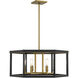 Union Estates 6 Light 24 inch Coal And Soft Brass Island Light Ceiling Light